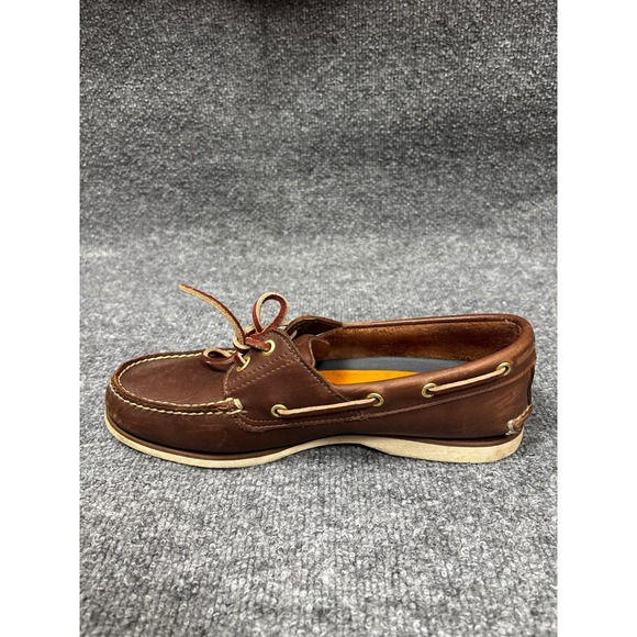 Timberland Boat Shoes Mens 9.5 Brown Leather Nautical Preppy Soft Summer - Picture 4 of 8